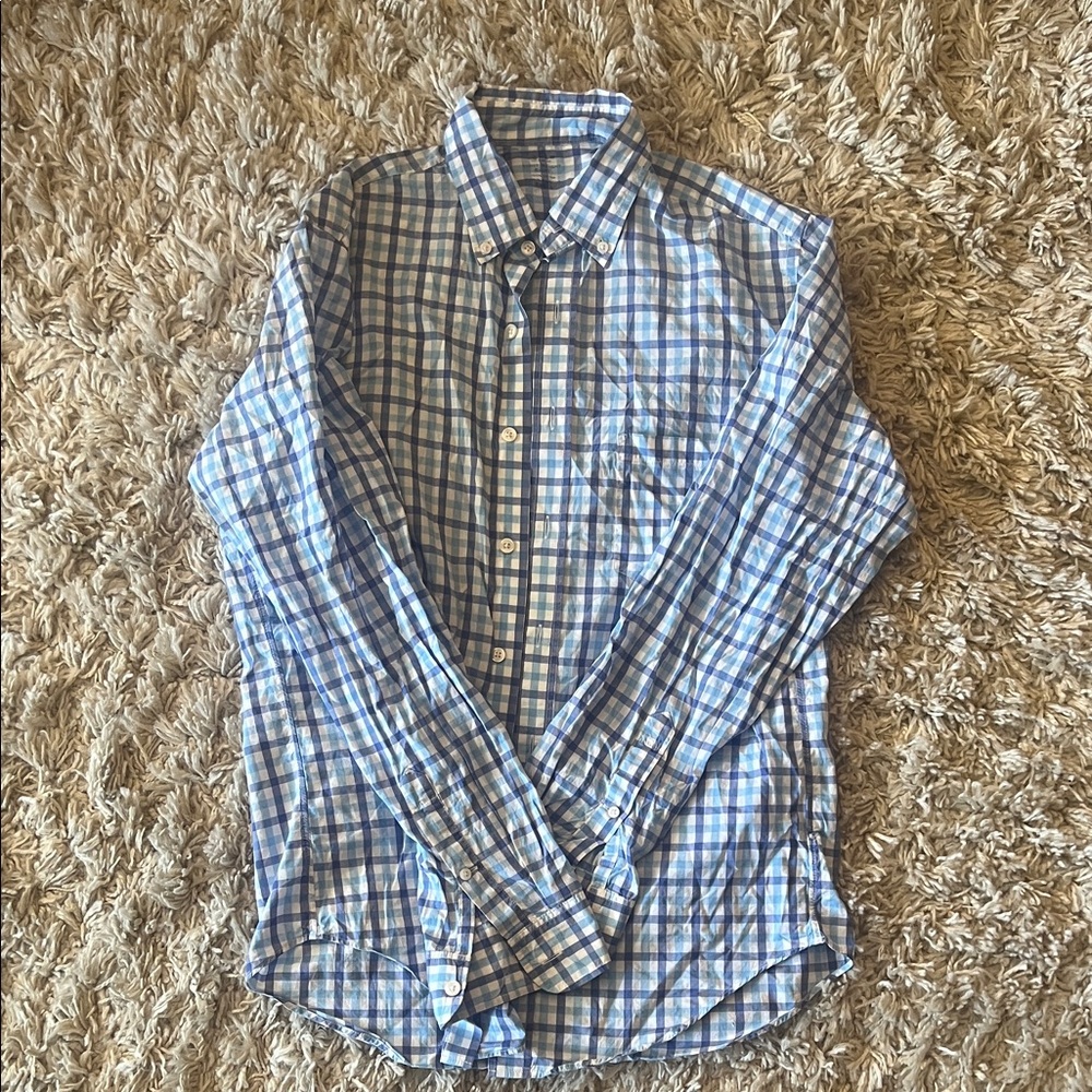 J. Crew Blue and White Checkered Men's Shirt